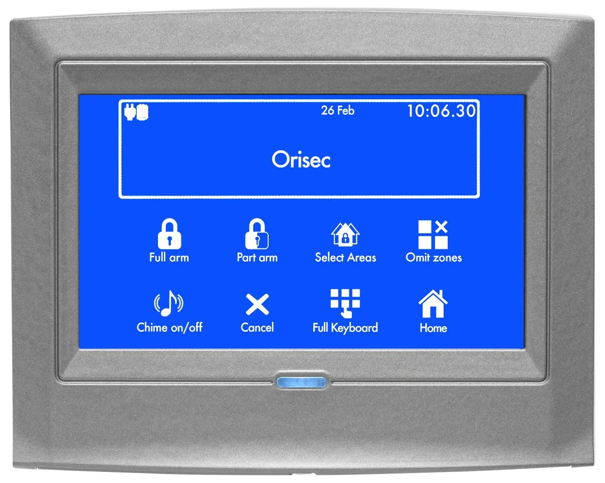 'Orisec Low Profile Metallic Grey Touch Screen Built in Wireless Expander Keypad'